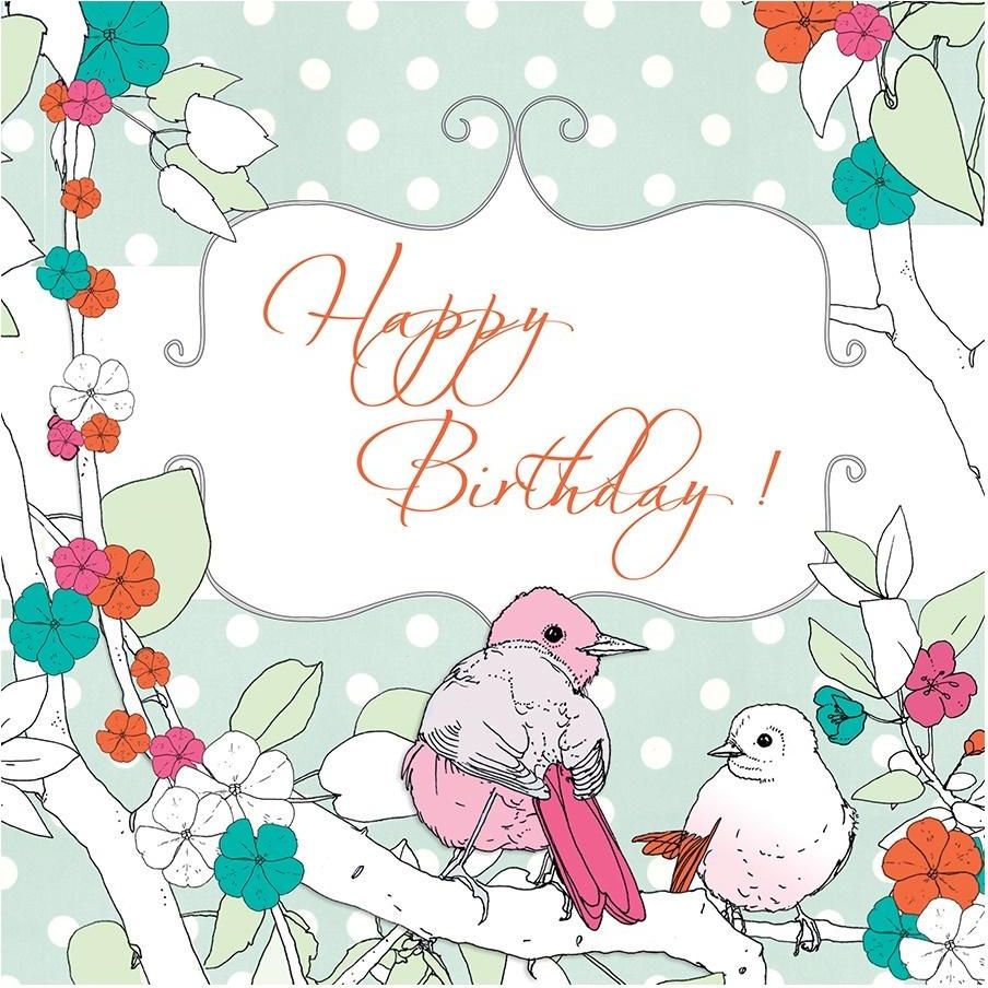 Clear Creation Karnet Swarovski kwadrat CL1502 Urodziny ptaszki