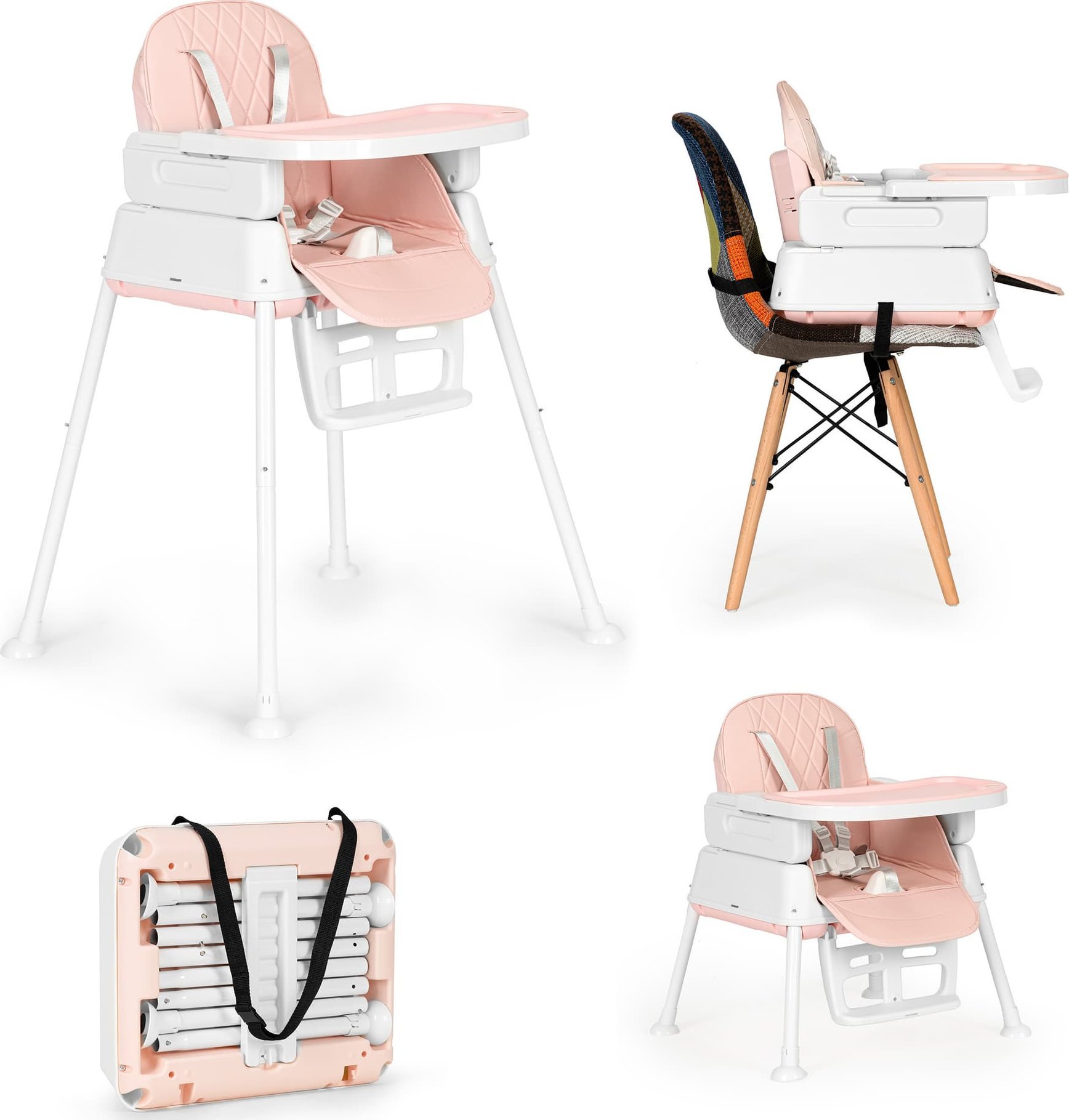 Ecotoys Fotelik krzesełko do karmienia dzieci 3w1 składany ECOTOYS