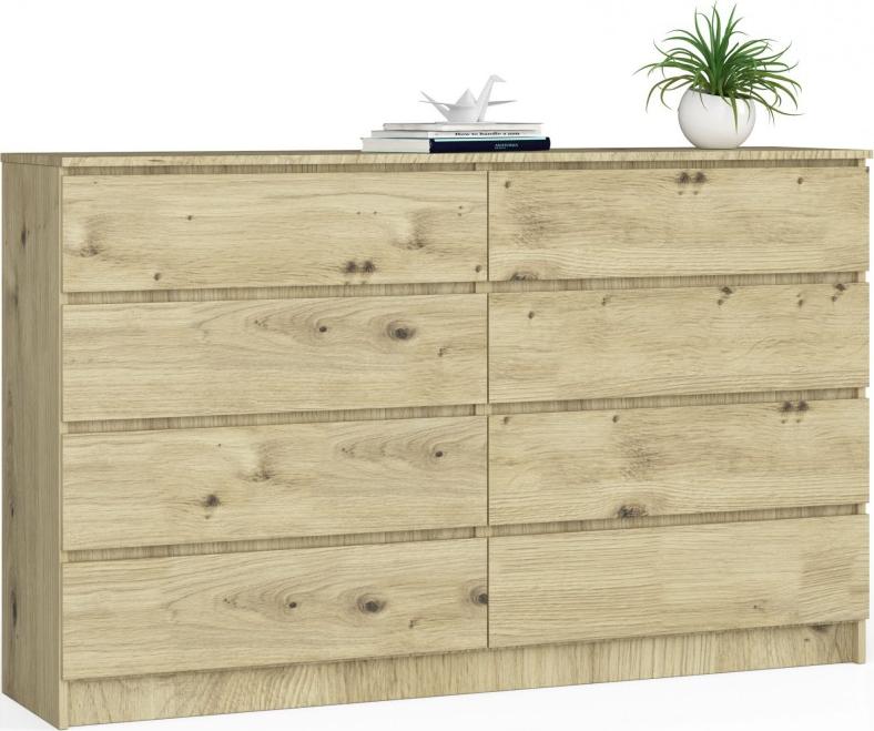 Fabryka Mebli Akord Komoda do salonu K 160 cm 8 szuflad - dąb artisan