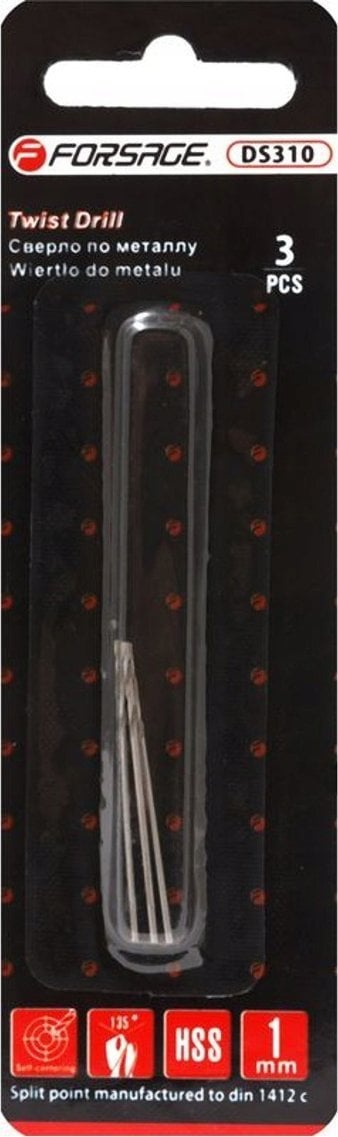 Wiertło Forsage Wiertło do metali 1mm HSS(3szt)