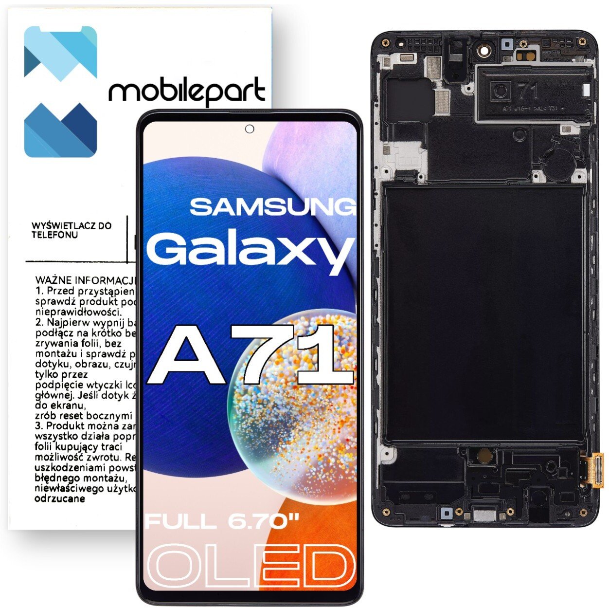Wyświetlacz do Samsung Galaxy A71 LCD SM-A715 Ekran Full Oled 6.7" Ramka