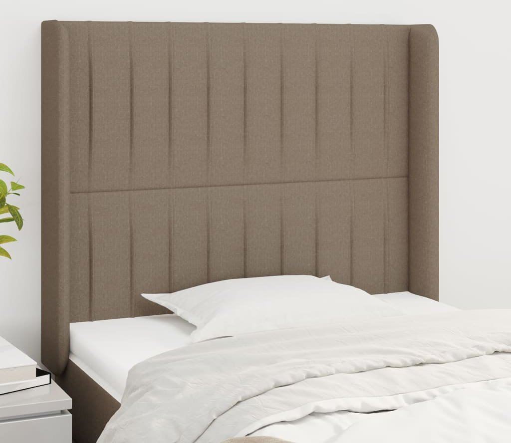 vidaXL vidaXL Zagłówek uszak, taupe, 103x16x118/128 cm, tkanina