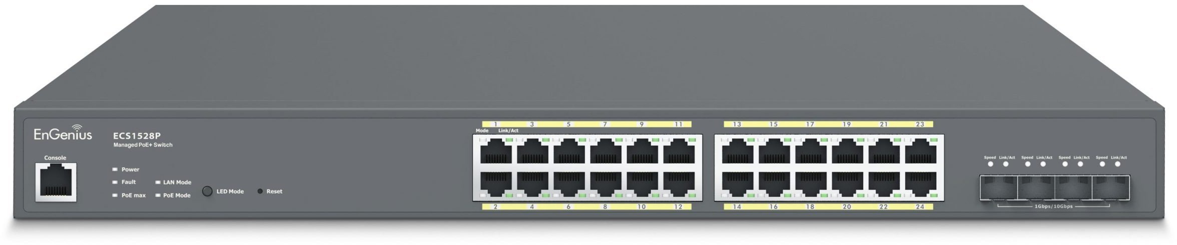 Switch zarządzalny 24x RJ45 Gigabit PoE+240W, 4x SFP+, EnGenius Cloud