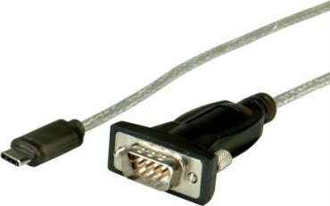 Kabel USB Roline USB-C - RS-232 1.8 m Czarny