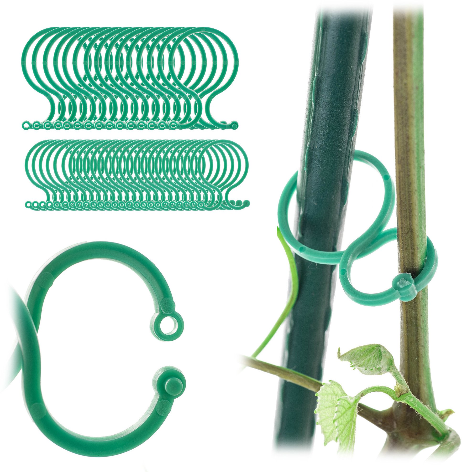 KADAX Klipsy Zapinki Do Roślin Pomidorów mocowania Łodyg Pędów 3cm / 4cm 40szt