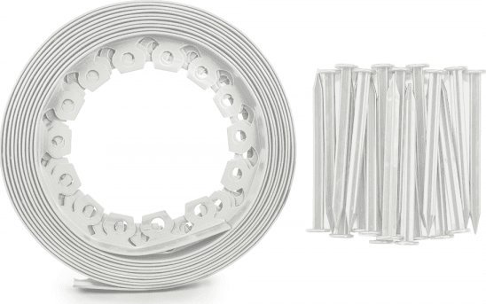 Bradas Zestaw z obrzeżem trawnikowym EASY BORDER - 40mm jasnoszary