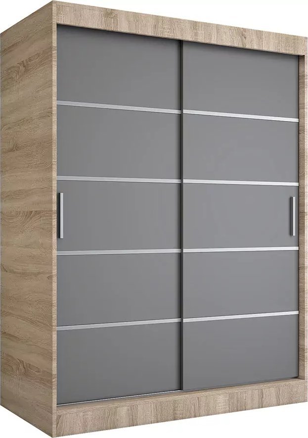 Elior Szafa przesuwna dąb sonoma + antracyt 150 cm - Livia 4X
