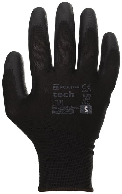 Rękawice Robocze MERCATOR Tech Black+Black PU - 1 Para (7 - S)