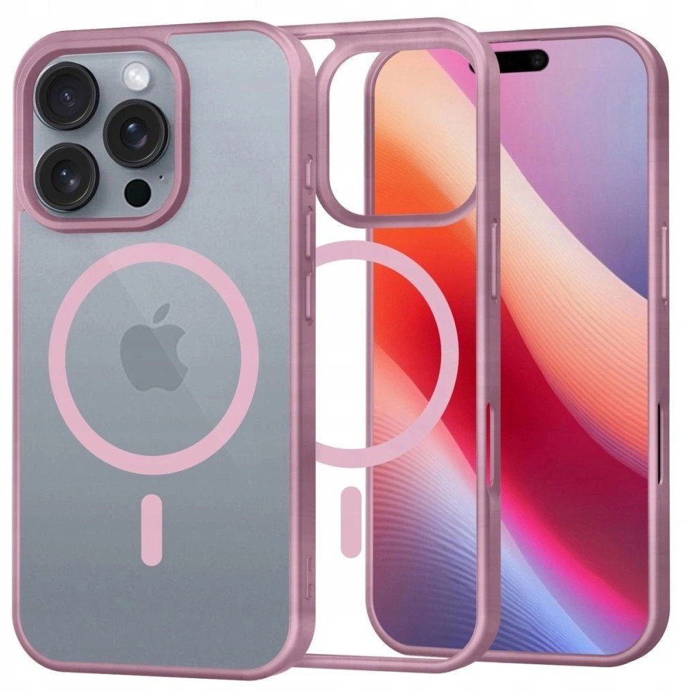 Etui Magnetyczne Supero Magmat MagSafe do iPhone 16 Pro Max, przezroczysto-różowe