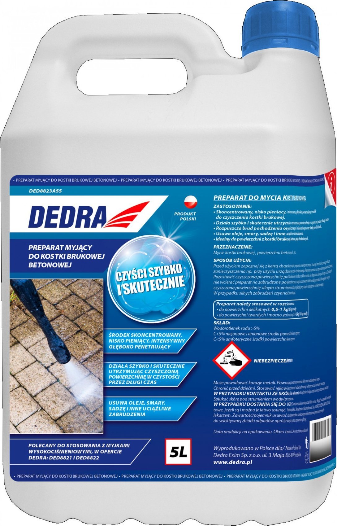Dedra Preparat myjący 5L do kostki brukowej betonowej