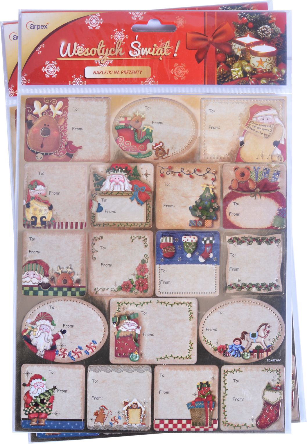 Dekoracja świąteczna Arpex Naklejki na prezenty (ARPE0304) - 5907667243625