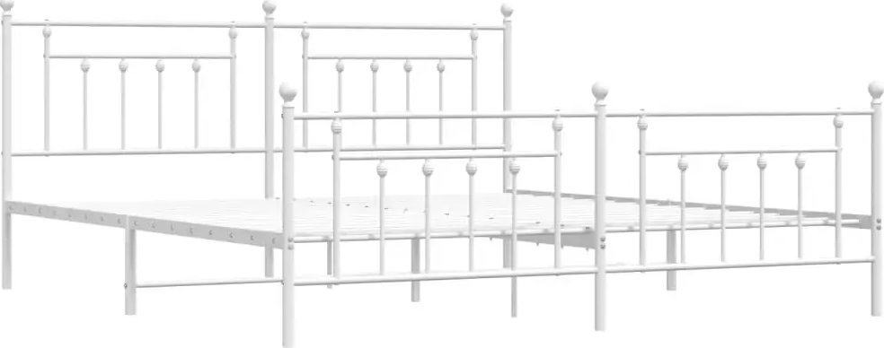 Elior Białe metalowe łóżko małżeńskie 200x200 cm - Velonis