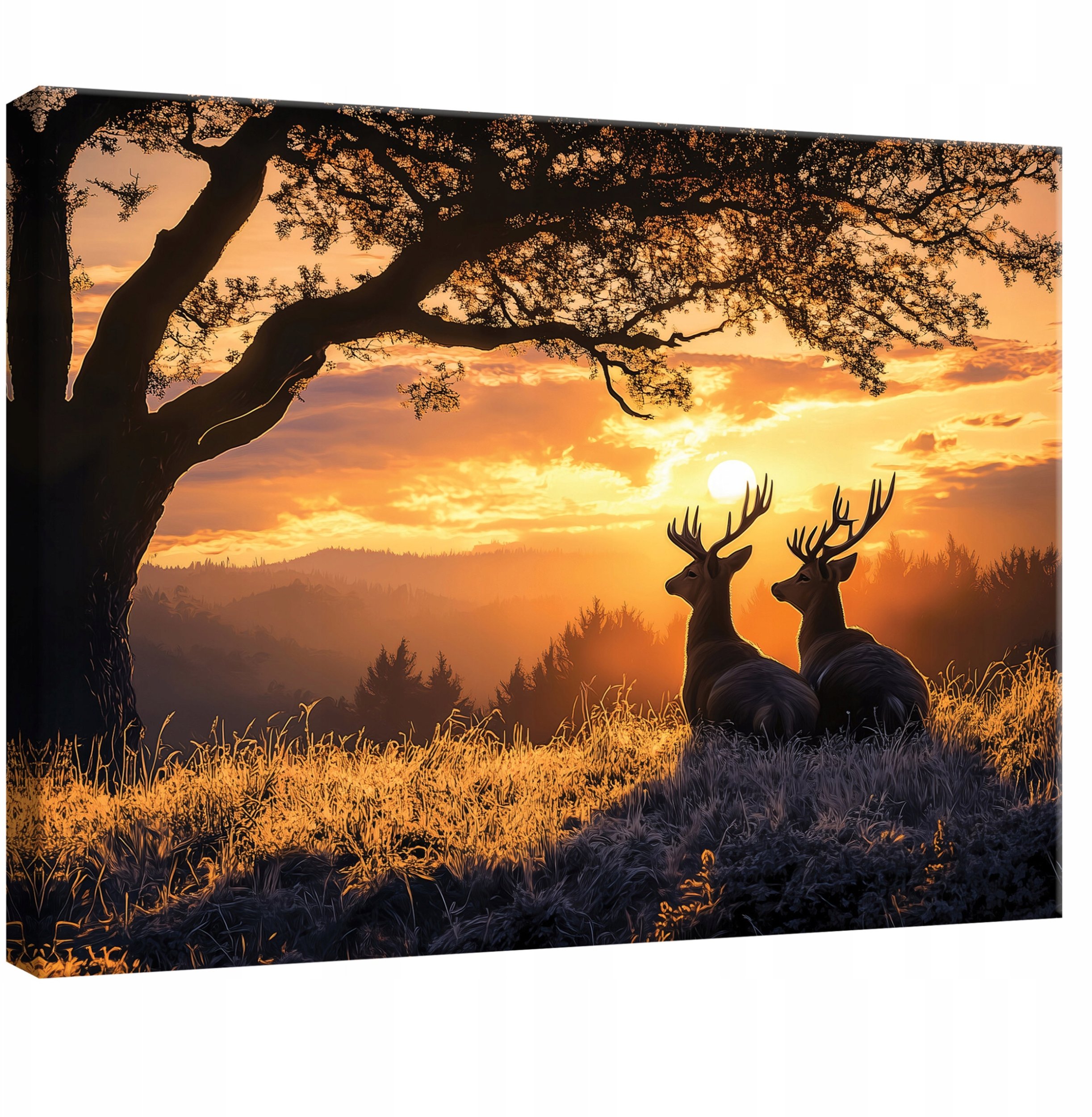 OBRAZ DO SYPIALNI SALONU KUCHNI JELEŃ NATURA WIDOK NA PŁÓTNIE ŚCIANĘ 120x80