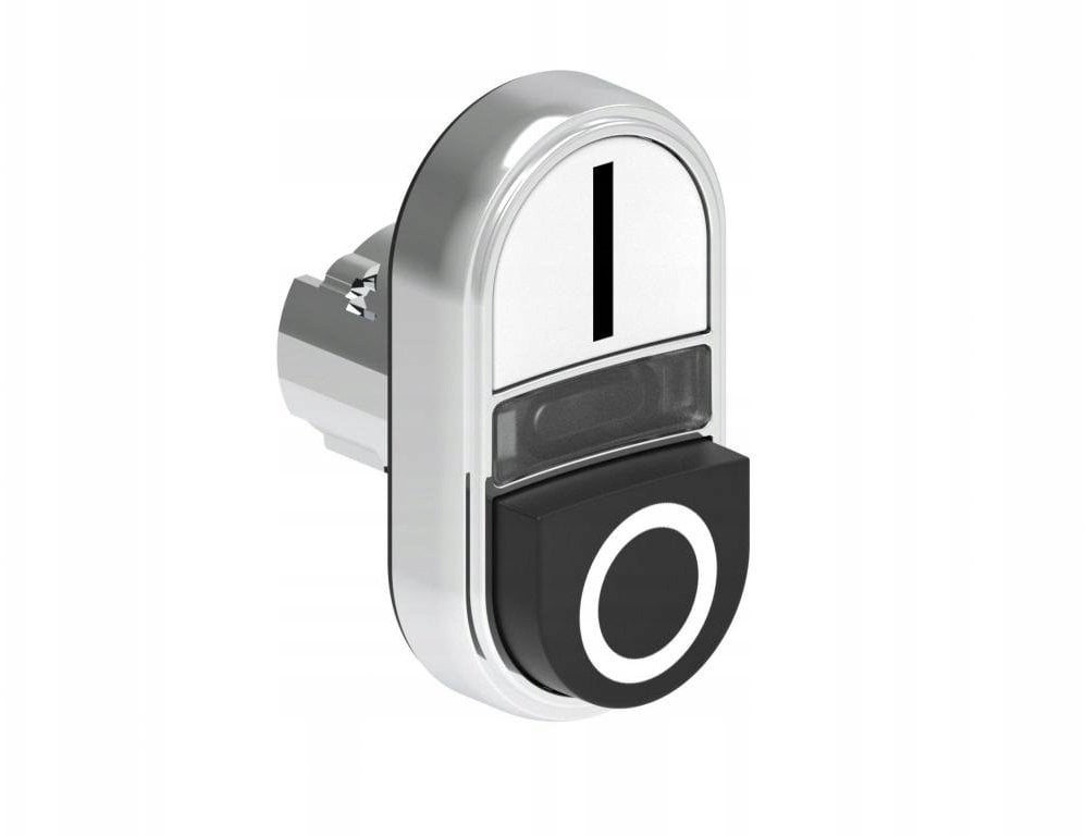 Lovato Electric Metalowy przycisk fi22mm 2 klawiszowy self-returning 1 kryty 1 wystający podświetlany Biały-Czarny I-0 LPSBL7224
