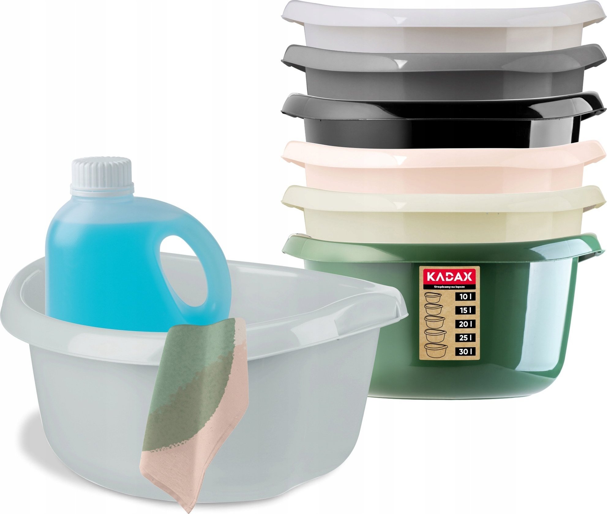 Kadax Miska Miednica Z Uchwytami Plastikowa 20L Szara