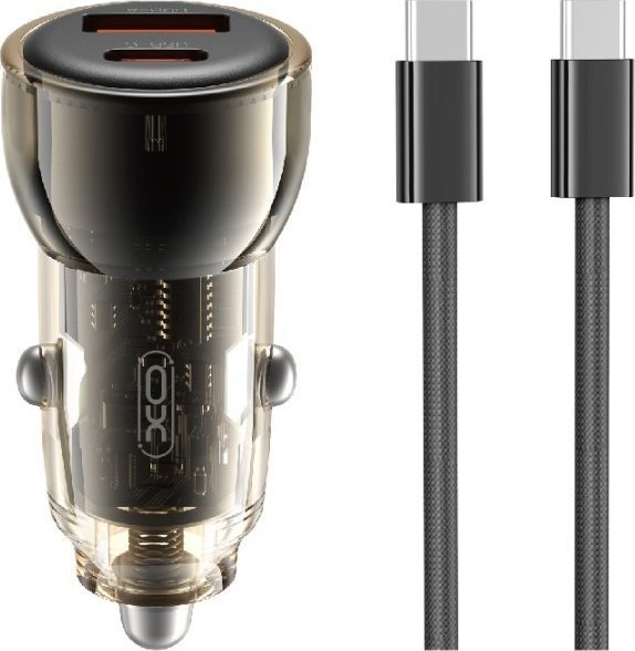 Ładowarka XO XO ładowarka samochodowa CC60 60W 1x USB 1x USB-C czarna + kabel USB-C - USB-C