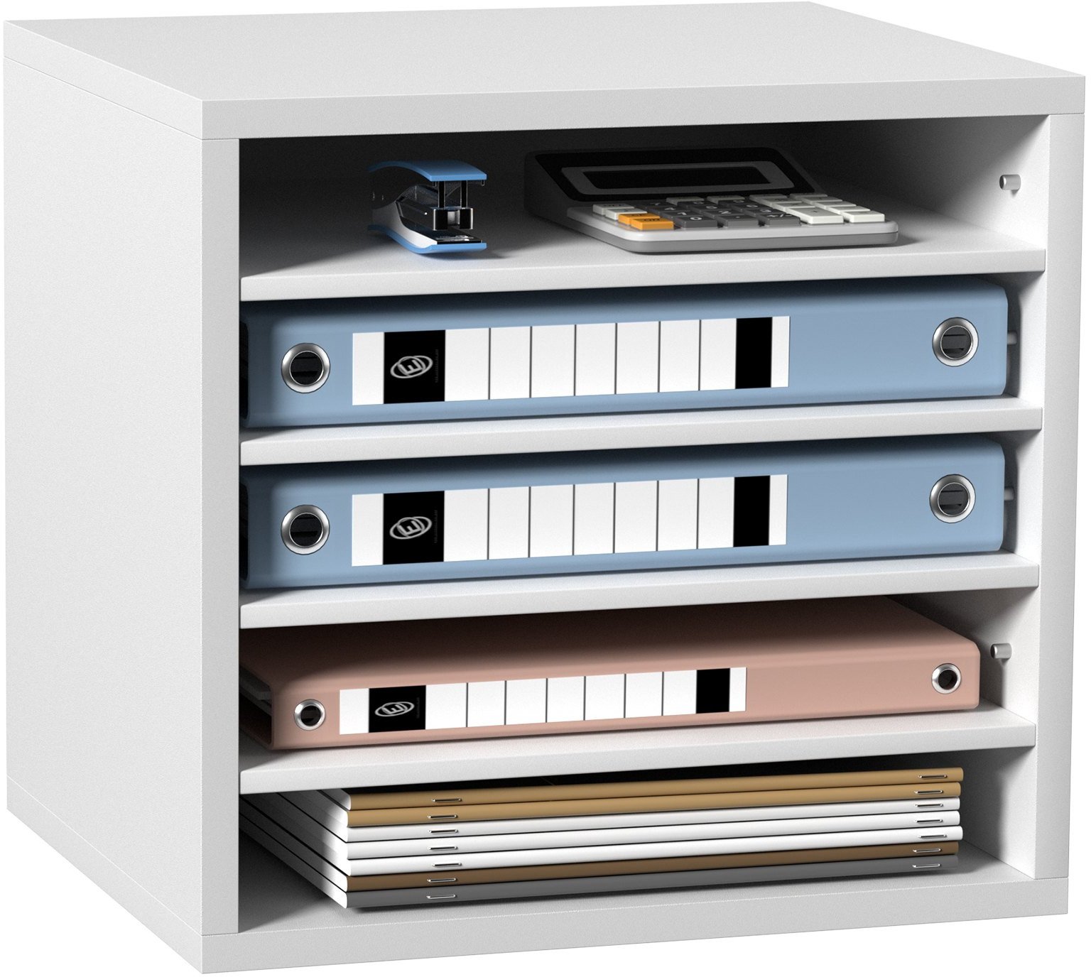 Regał półka szafka książki segregatory biały salon biuro gabinet 35.5x33 cm