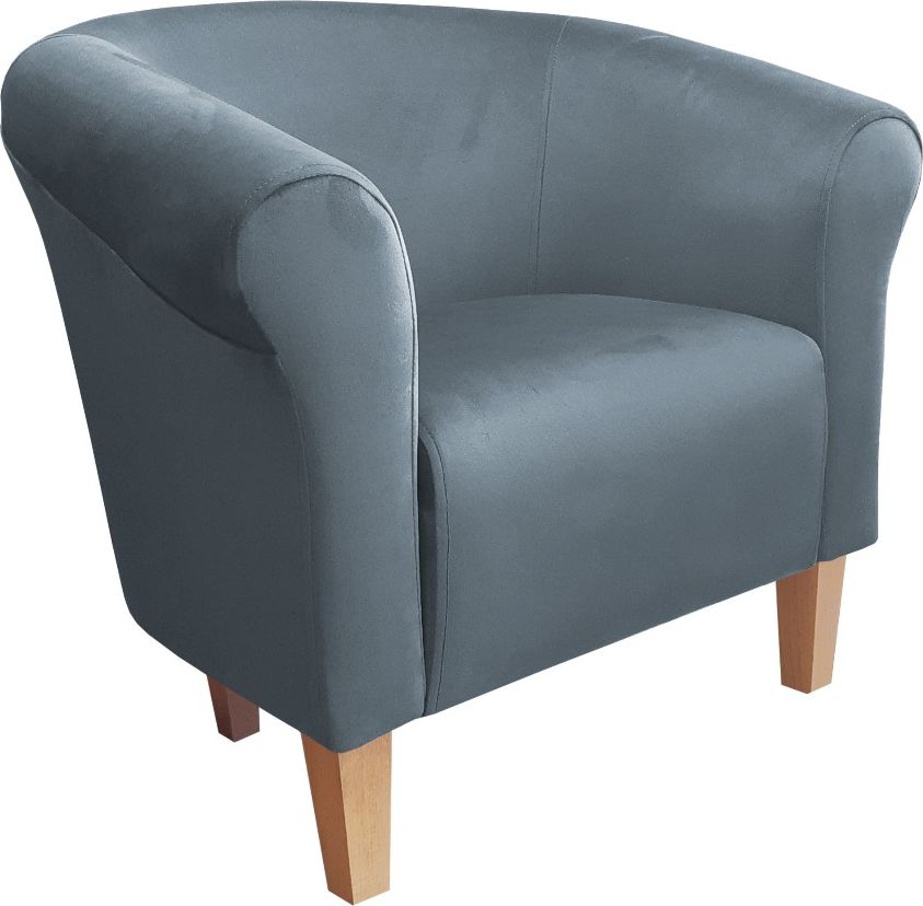 Atos Fotel DRAWA 1 BL VELVET ciemno szary do salonu ATOS