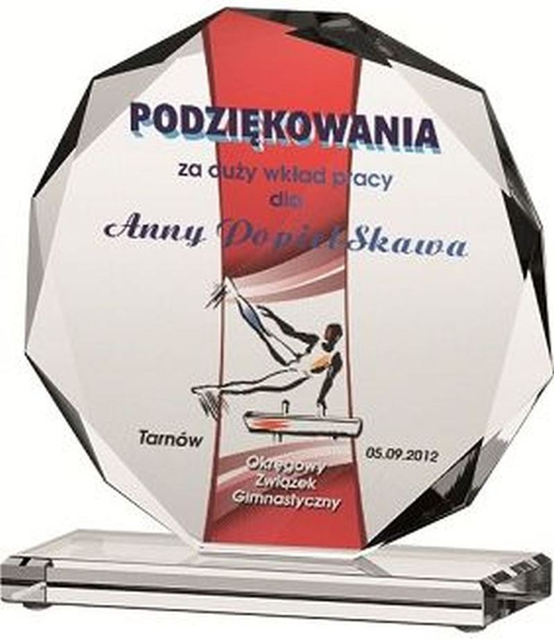 Victoria Sport Trofeum szklane z nadrukiem kolorowym LuxorJet