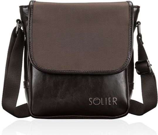 Solier Torba listonoszka skórzana brązowa
