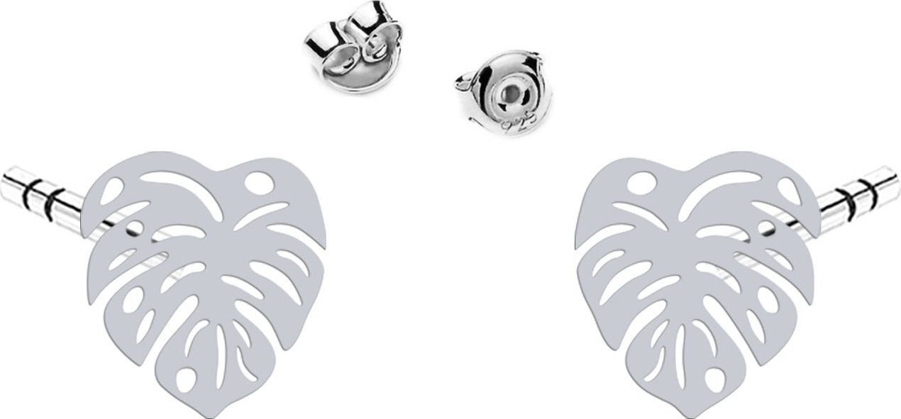 Radziszewska Jewellery Liść Monstery Kolczyki srebro
