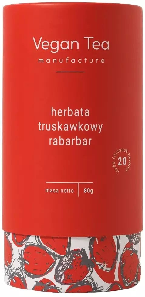 Vegan Tea Herbata owocowa Truskawkowy Rabarbar 80g