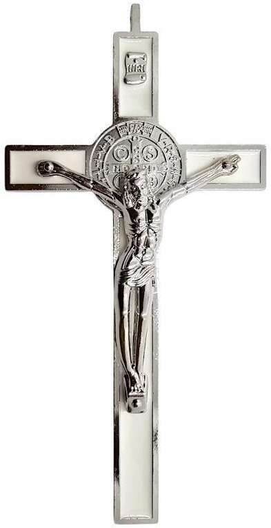 Krzyż Św. Benedykta Biały 19cm