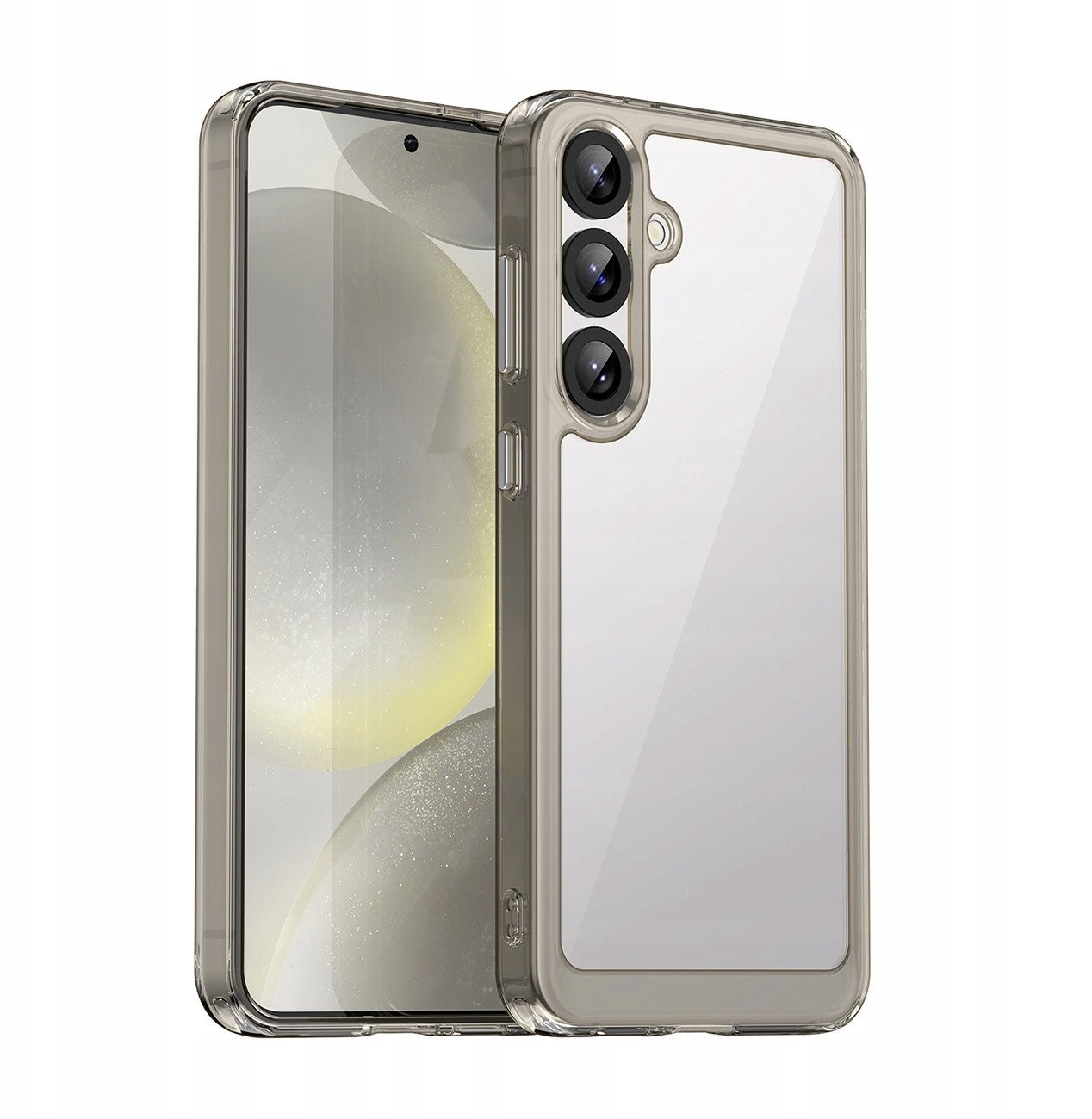 Etui silikonowe Outer Space Case z żelową ramką do Samsung Galaxy S25+ - przezroczysto-czarne