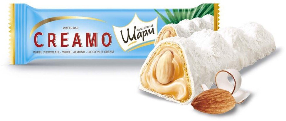 ABK Publications Wafelek Creamo z nadzieniem o smaku kokosowo-migdałowym 29 g