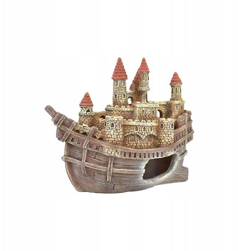 Terra Natura Dekoracja akwarystyczna zamek na wraku statku 17cm