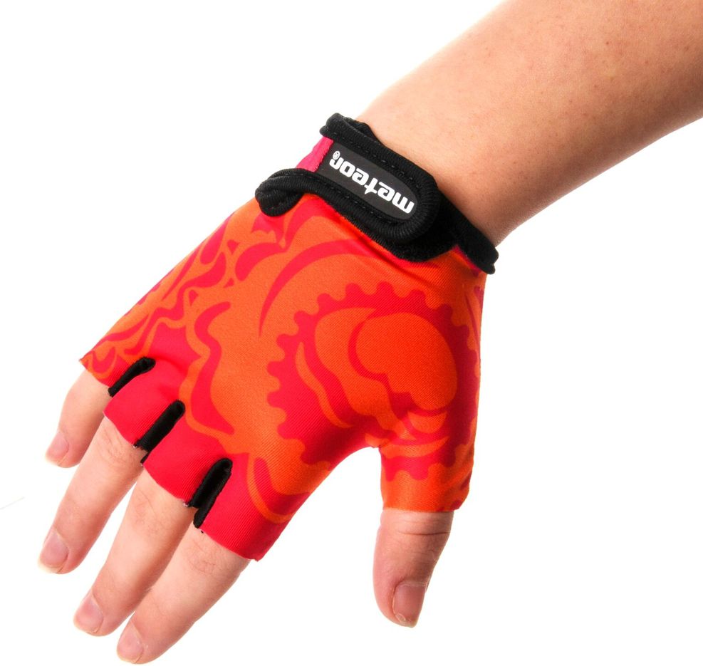 Meteor Rękawiczki rowerowe czerwono-szare r. S (24183)