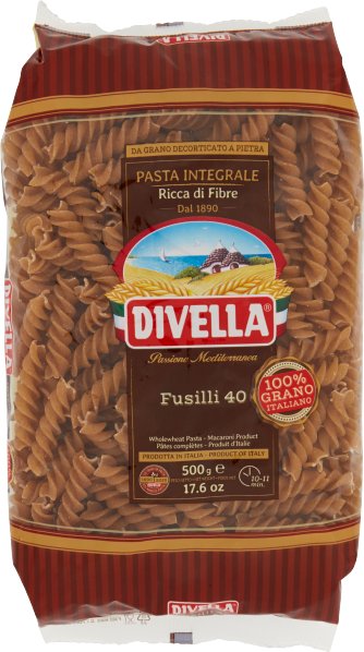 Makarony Pełnoziarnisty Fusilli 500g - Divella