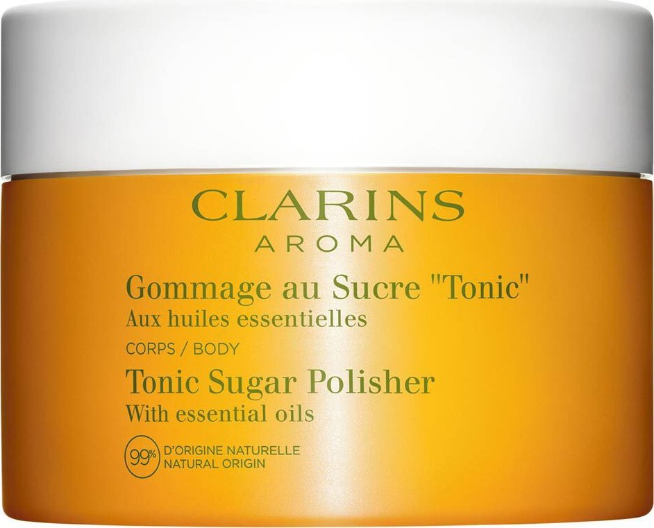 Clarins Tonic Sugar Polisher Peeling cukrowy do ciała z olejkami eterycznymi 250g