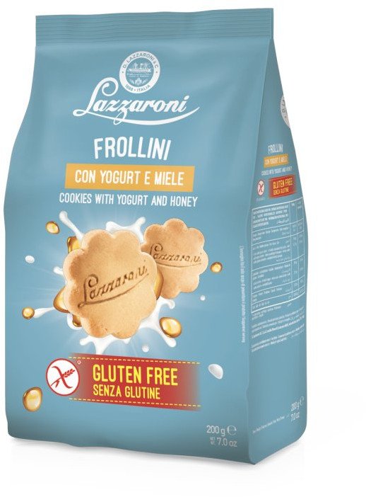 Lazzaroni Ciastka bezglutenowe Ciastka bezglutenowe z jogurtem i miodem 200g -