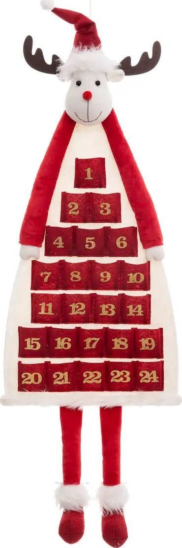 Kalendarz adwentowy w kształcie renifera do wypełnienia