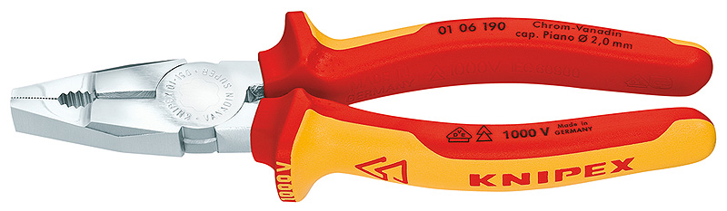 Knipex Szczypce uniwersalne izolowane CrV VDE 190mm (0106190)