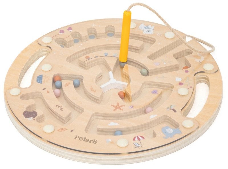 DREWNIANY LABIRYNT MAGNETYCZNY EDUKACYJNE KREATYWNE ROZWOJOWE KOORDYNACJA