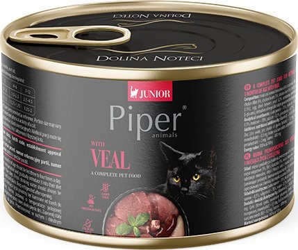 Mokra karma dla kota Piper Animals Junior z cielęciną 185 g