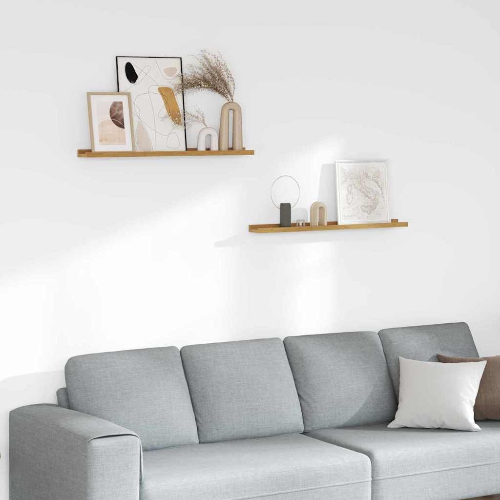 vidaXL Półki ścienne z półką 2 pcs Beżowy 80 x 9 x 3 cm