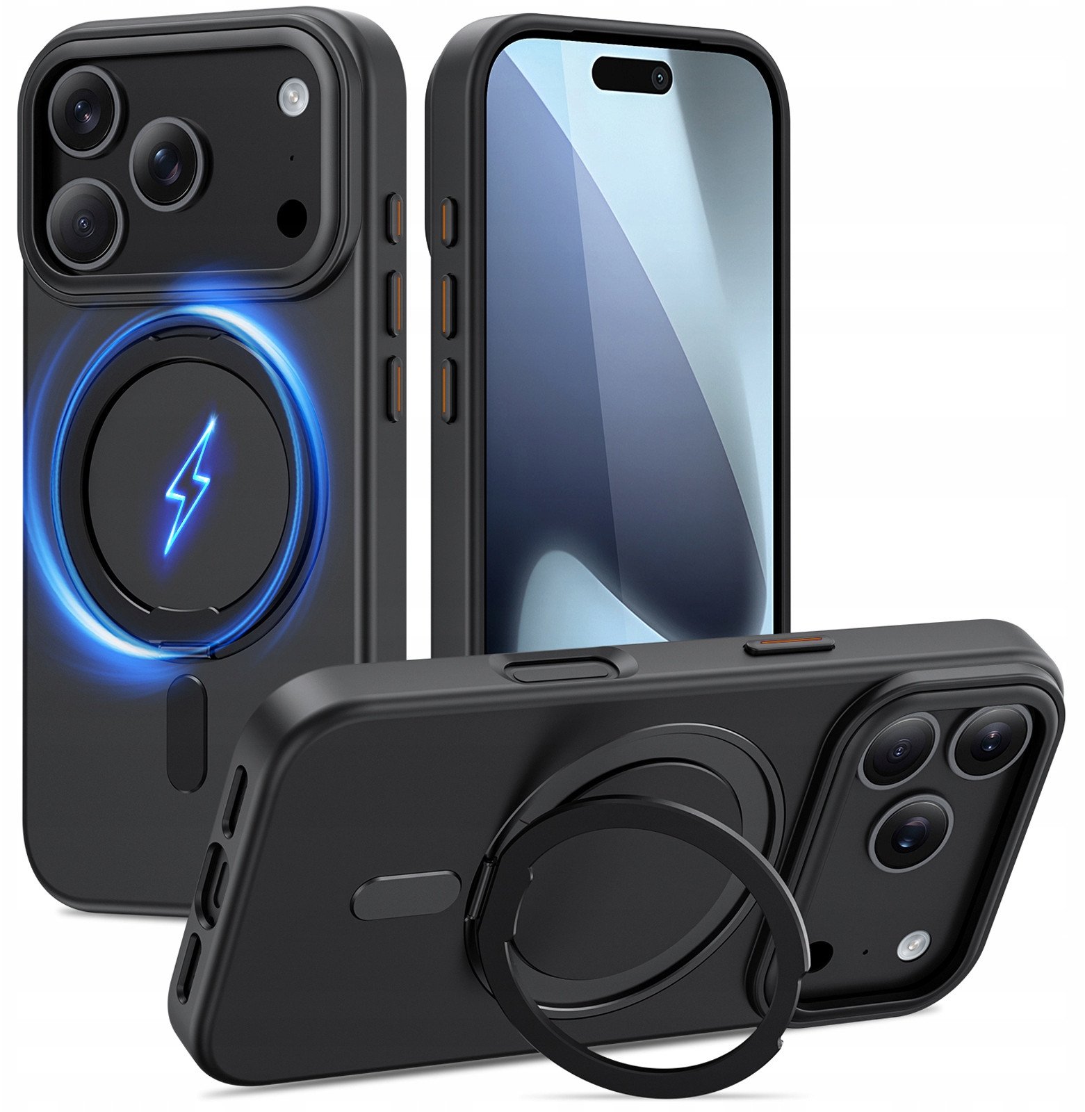 Etui Tech-Protect Magring MagSafe do Apple iPhone 17 Pro Max Matte Black