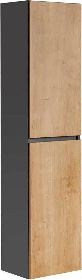 Comad Wysoki słupek łazienkowy, Monako, 40x33x170 cm, grafit, dąb hamilton, mat