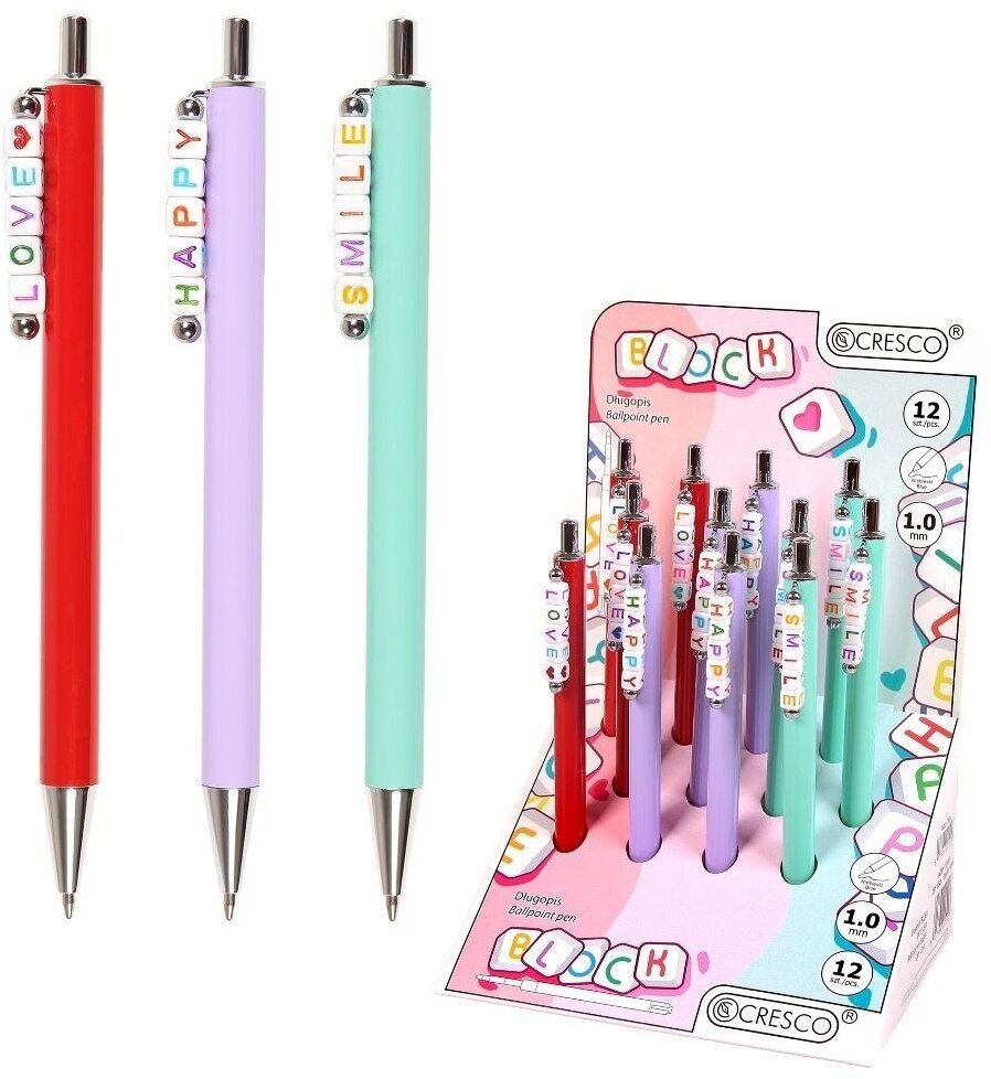 Długopis Block z koralikami (12szt)