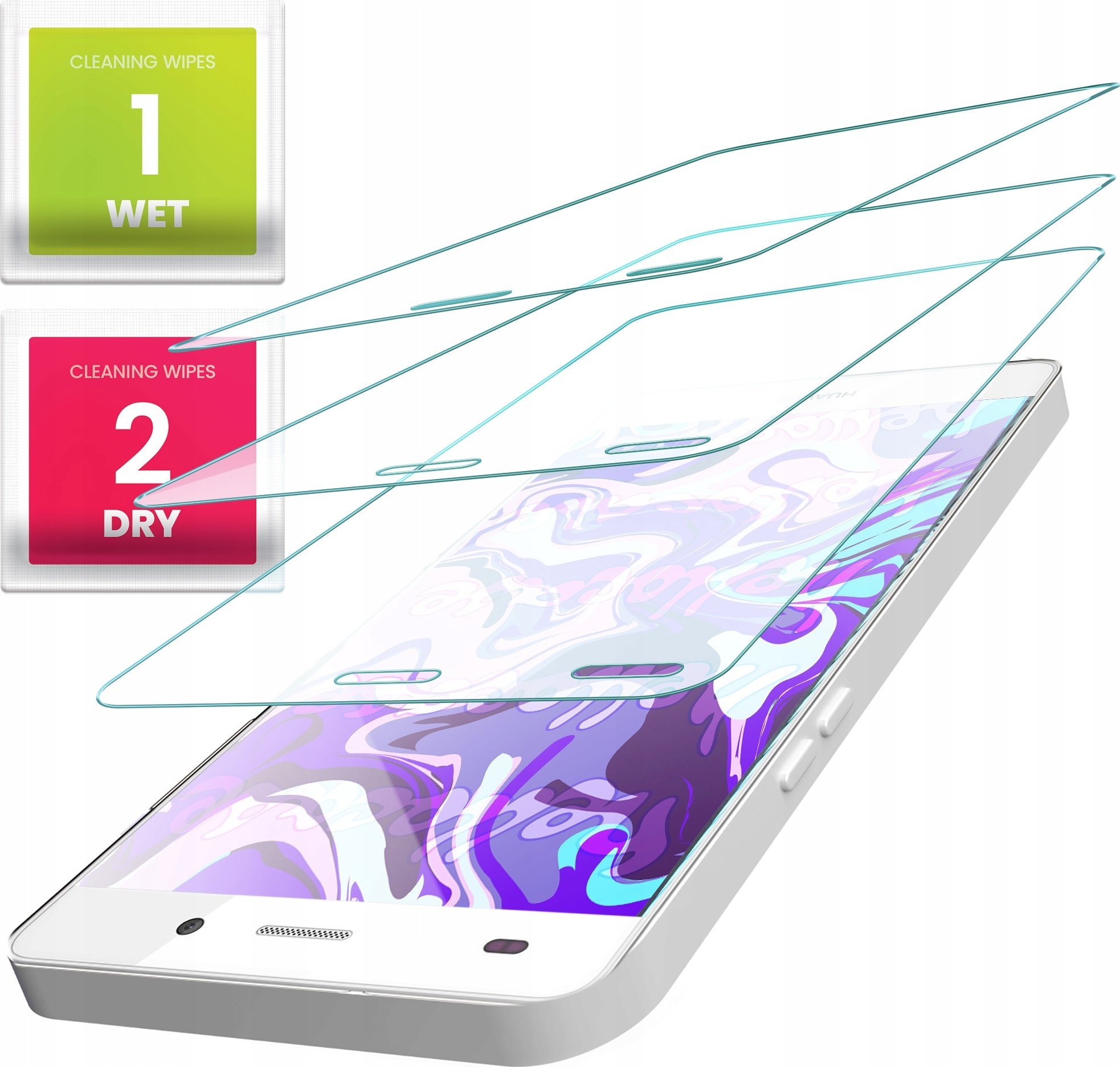 Hello Case 3-PAK Szkło Hartowane do Huawei P8 Lite (szybka 9H, płaskie 2.5D, ochronne)