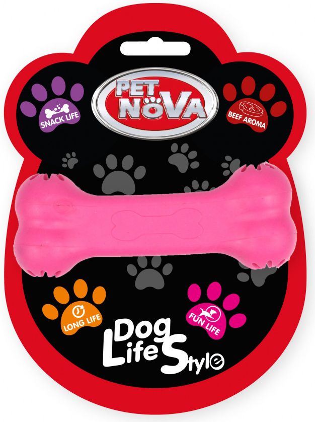 Pet Nova TPR Snackbone Pink 11cm