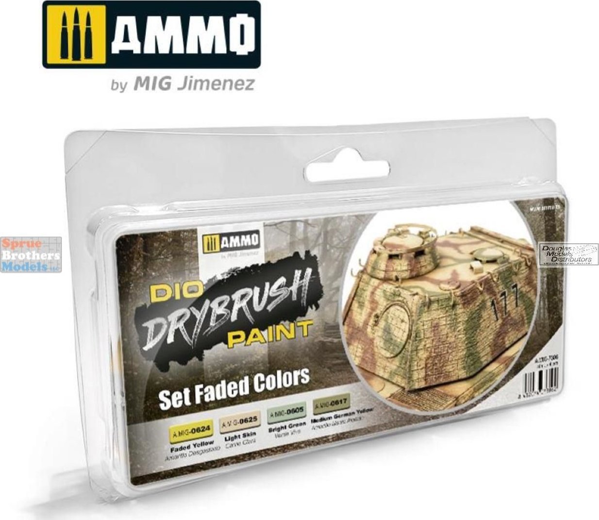 Vallejo Ammo: DIO Drybrush Paint - Set Faded Colors