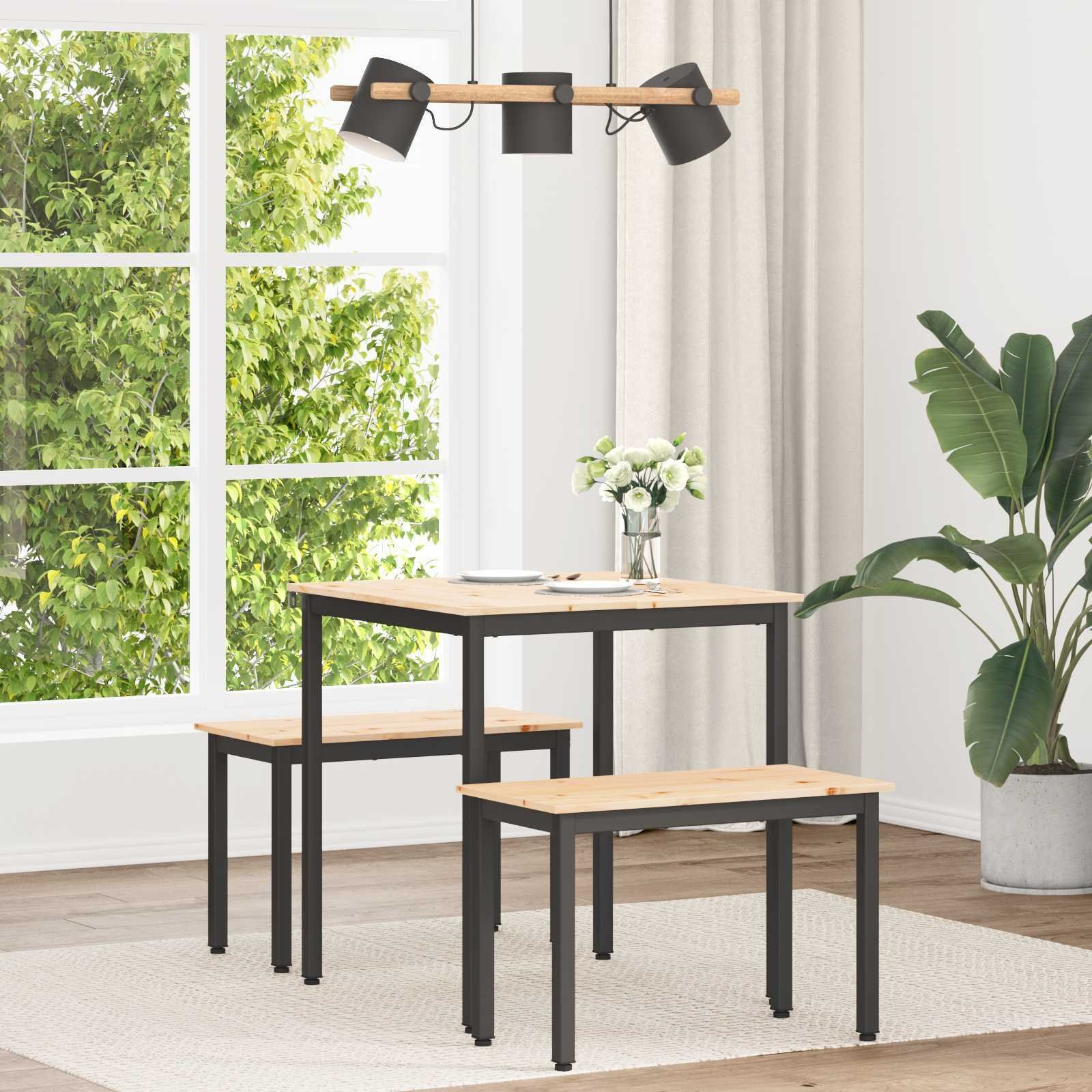 vidaXL Stół Naturalny 70 x 70 x 75 cm Lekkie sosnowe drewno