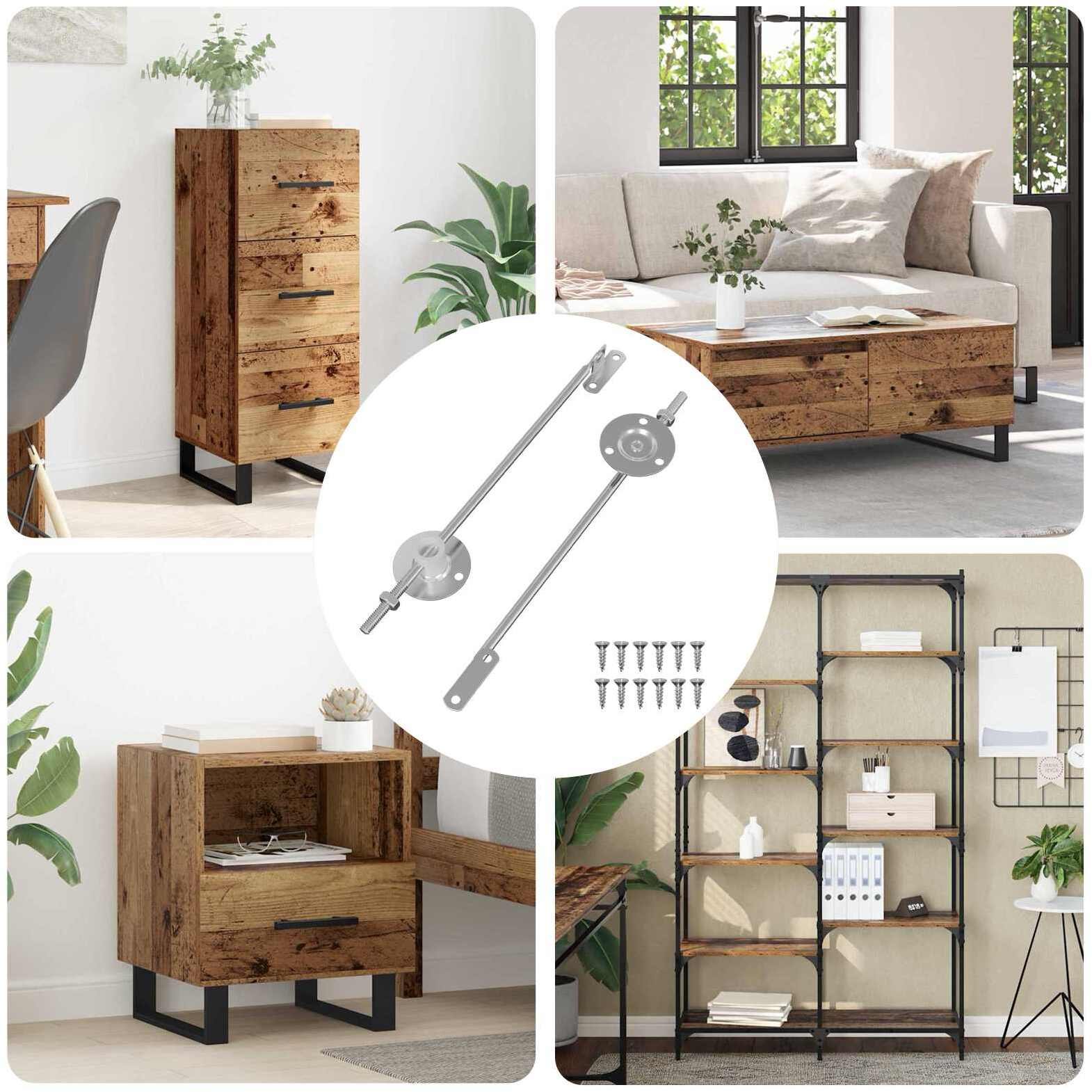 vidaXL Zawias wspierający pokrywę 2 pcs srebrny 194 x 36 x 18 mm