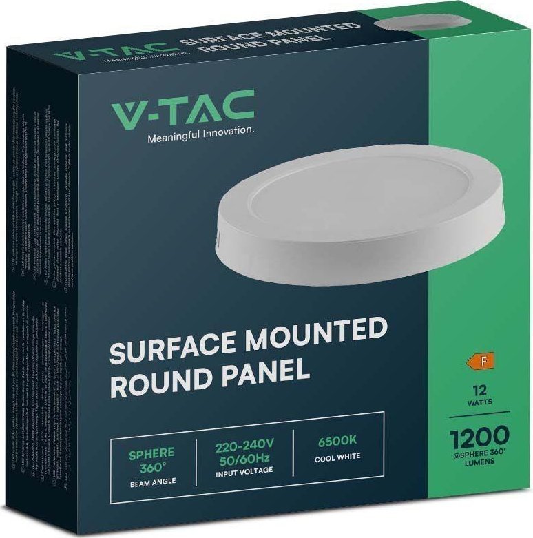 Lampa sufitowa V-TAC Panel LED V-TAC Natynkowy Premium Downlight 12W Okrągły fi170 VT-60012 4000K 1200lm