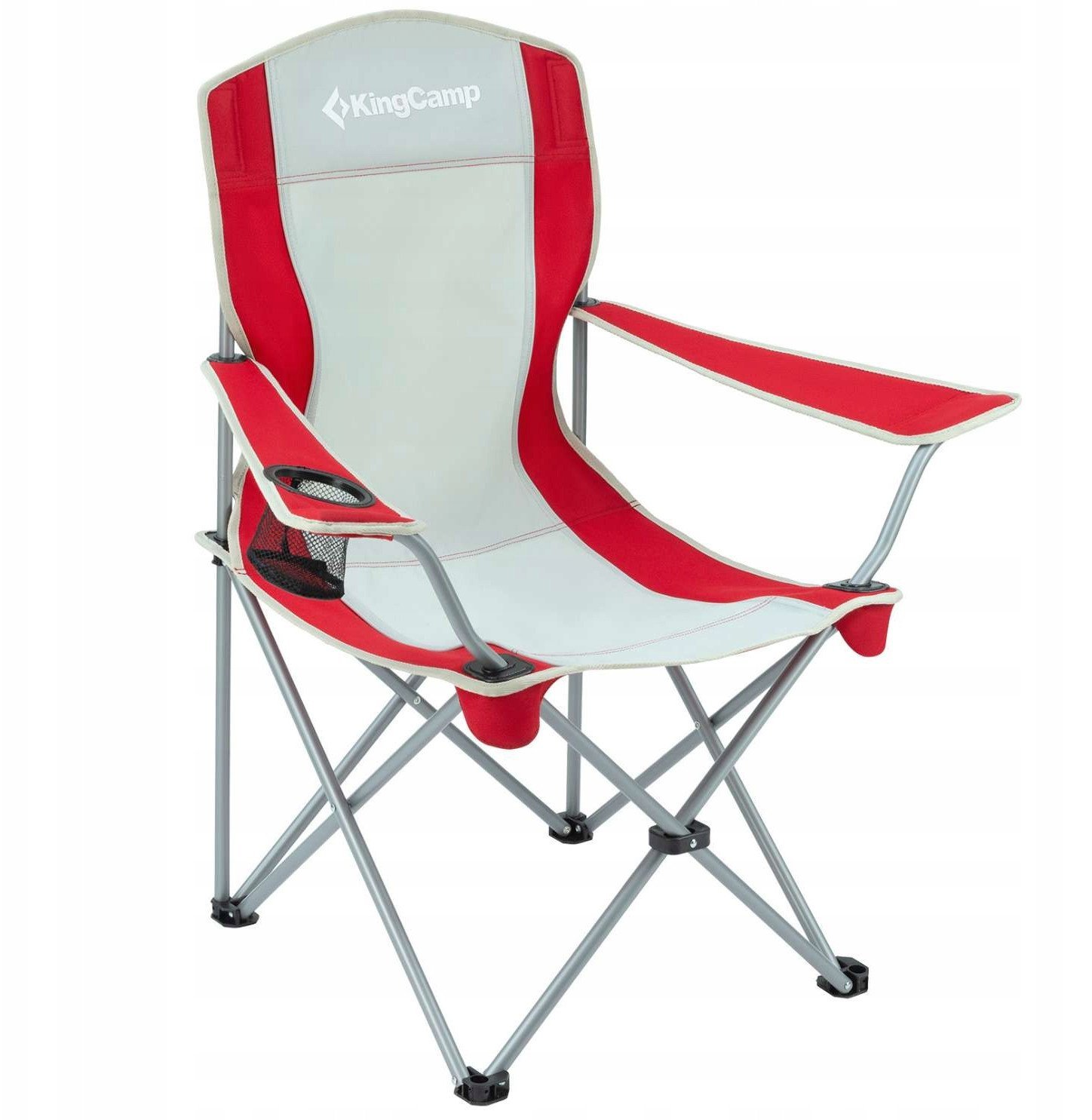 Krzesło na Plażę Biwak Wędkarskie Turystyczne Składane KING CAMP Red Grey