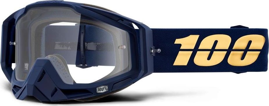 100% Gogle 100% RACECRAFT BAKKEN (Szyba Przezroczysta Anti-Fog + 10 Zrywek) (NEW)